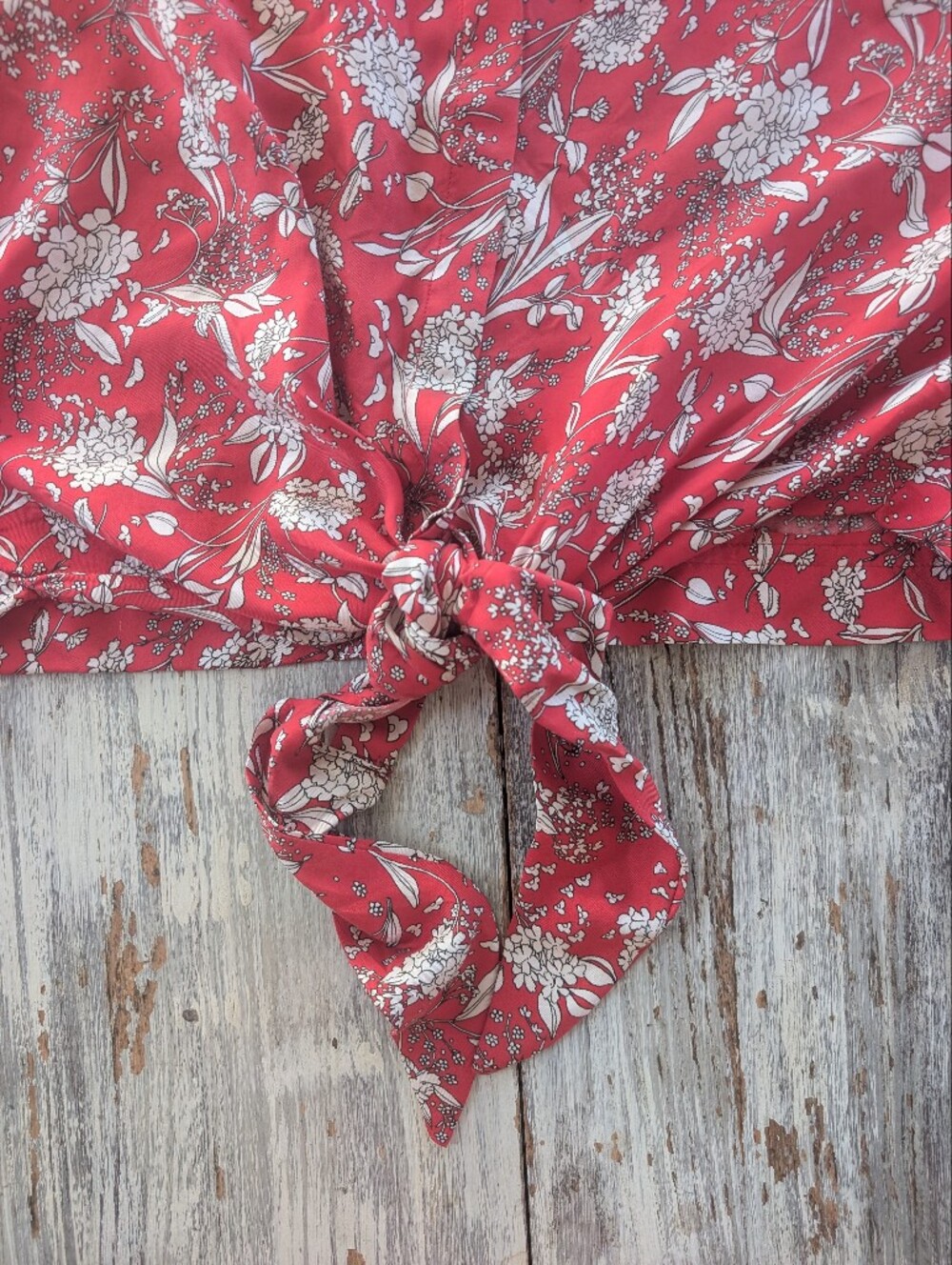 Massimo Dutti Floral Co-Ord Set Tie Front Blouse & Wide Leg Crop Pants Women's 4 - Picture 4 of 9